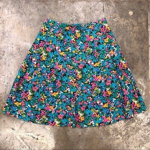 Vintage 60s micro floral a line skirt pleated boho